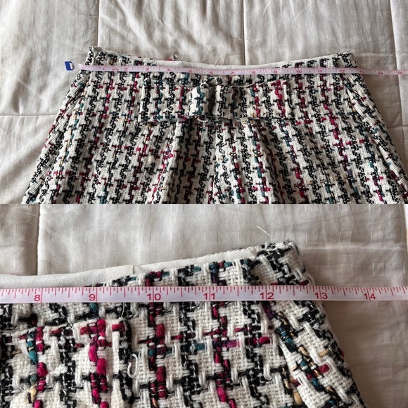 Leyden Tweed Houndstooth Raw Edge Skirt XS Multi - Picture 13 of 15